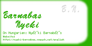 barnabas nyeki business card